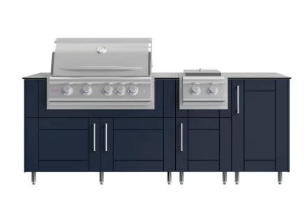 True Flame Grill and Side Burner Set w/ WeatherStrong 7' Outdoor Kitchen Island - Sunzout Outdoor Spaces LLC