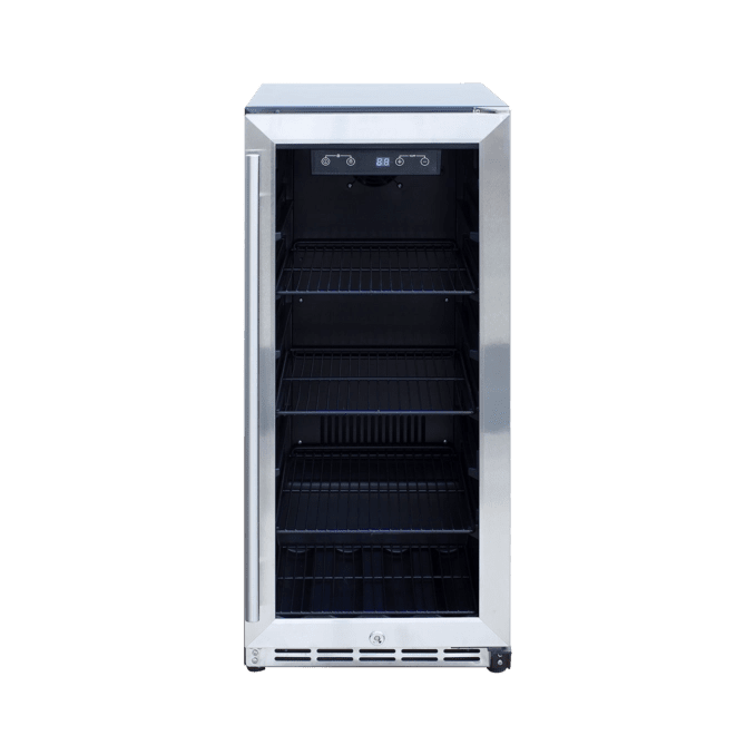TrueFlame AMD 15" Outdoor Rated Fridge with Glass Door - Sunzout Outdoor Spaces LLC