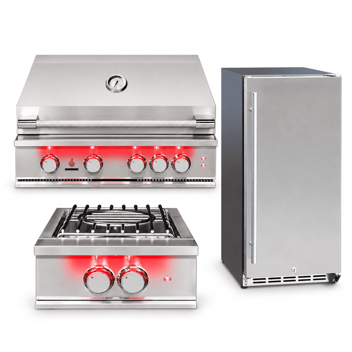 TrueFlame Grill & Power Burner Package – 32" Grill, Power Burner & Refrigerator - Sunzout Outdoor Spaces LLC