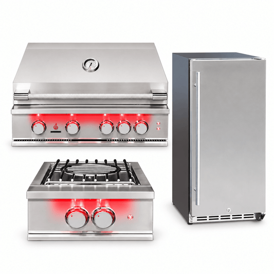 TrueFlame Grill & Power Burner Package – 32" Grill, Power Burner & Refrigerator - Sunzout Outdoor Spaces LLC