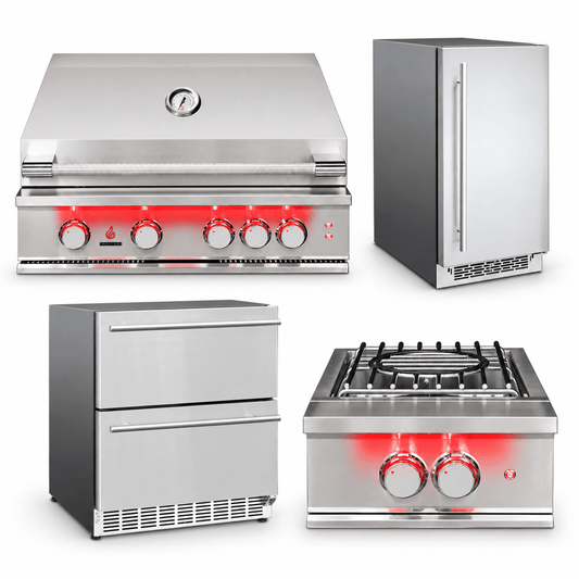 TrueFlame Nugget Ice Entertainer Package – 40" Grill, Ice Maker, Drawer Refrigerator & Power Burner - Sunzout Outdoor Spaces LLC