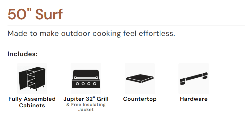 WeatherStrong 50" Surf Complete HDPE Outdoor Kitchen Island - Sunzout Outdoor Spaces LLC