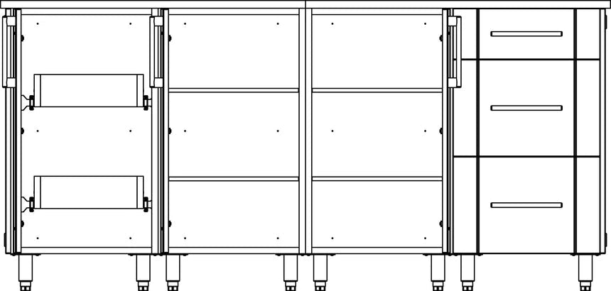 WeatherStrong 74" Lagoon HDPE Outdoor Kitchen Island - Sunzout Outdoor Spaces LLC