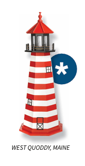 West Quoddy Maine Replica Garden Lighthouse - Sunzout Outdoor Spaces LLC