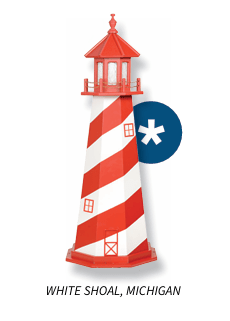 White Shoal Michigan Replica Garden Lighthouse - Sunzout Outdoor Spaces LLC