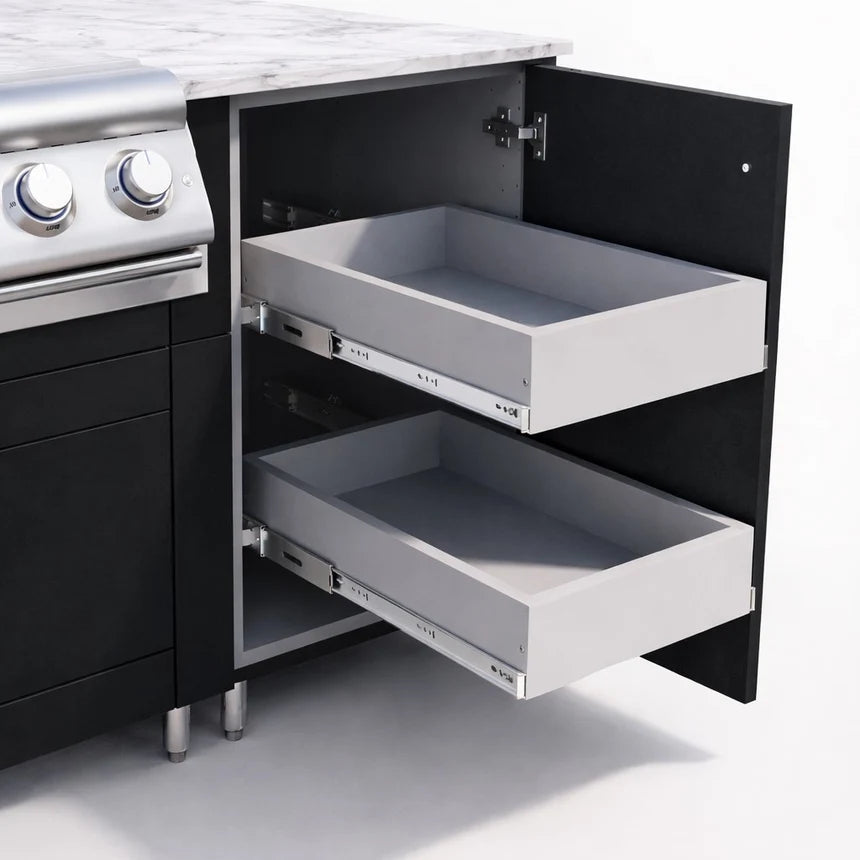 WeatherStrong 74" Lagoon HDPE Outdoor Kitchen Island