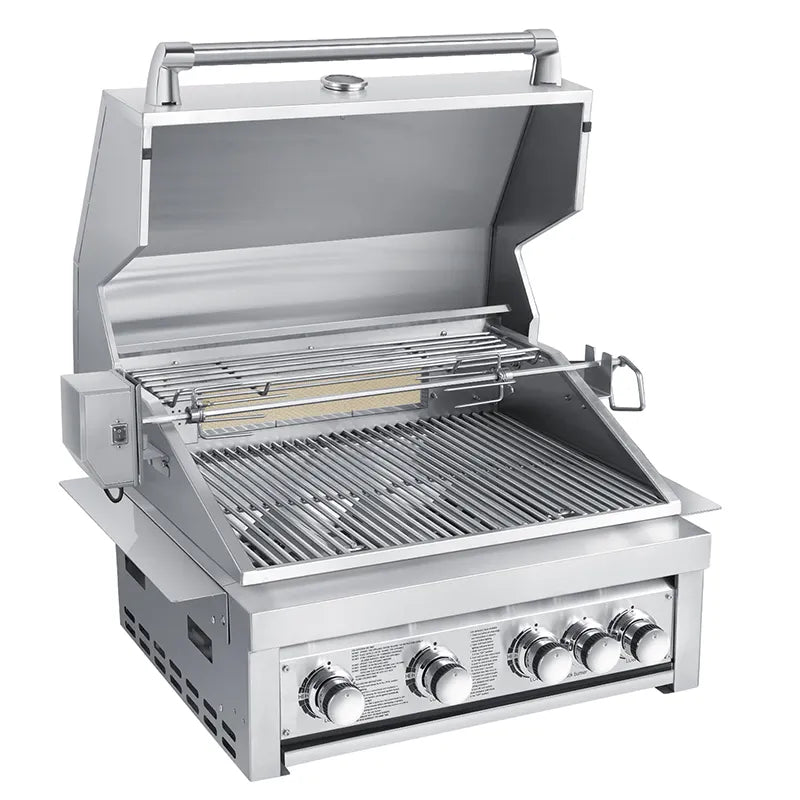 32 inch 5 burner Built In BBQ Grill by Sunzout with Rotisserie - Sunzout Outdoor Spaces LLC