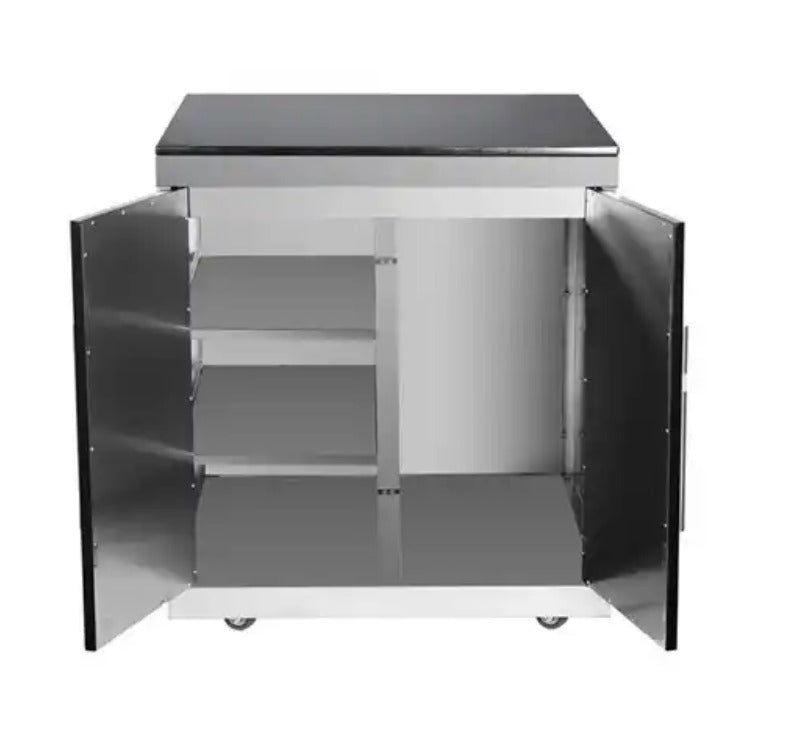 33 Inch Black Stainless Steel Modular Outdoor Kitchen Cabinet. Can Be ...