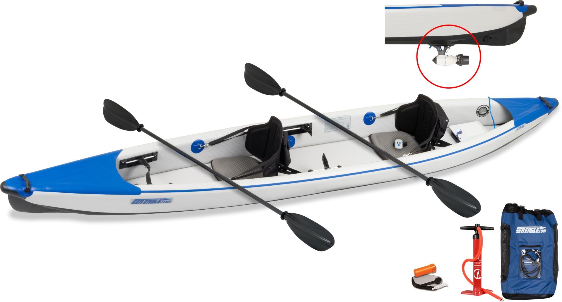 473RL Sea Eagle Razor Lite Inflatable Kayak Bixpy Motor Tandem Package - Sunzout Outdoor Spaces LLC