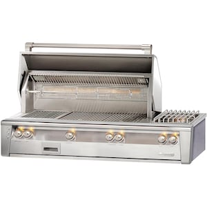 Alfresco ALXE 56-Inch Built-In Natural Gas Deluxe Grill With Sear Zone, Rotisserie, And Side Burner - ALXE-56SZ-NG - Sunzout Outdoor Spaces LLC