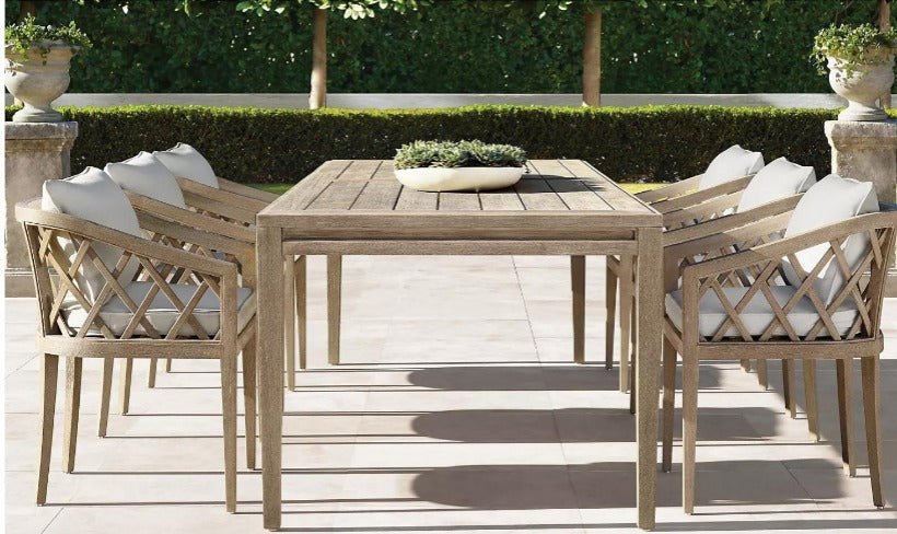 Amagansett Teak Collection Outdoor All-Weather Teak Sofa Set- Crisscross Design - Sunzout Outdoor Spaces LLC