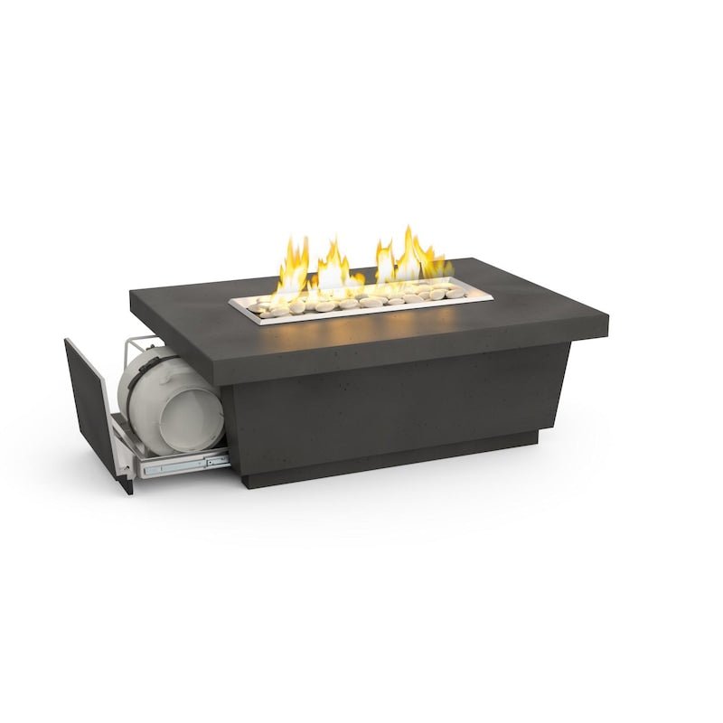 American Fyre Designs Contempo LP Select 52-Inch Rectangular Propane Gas Fire Table - Black... - Sunzout Outdoor Spaces LLC