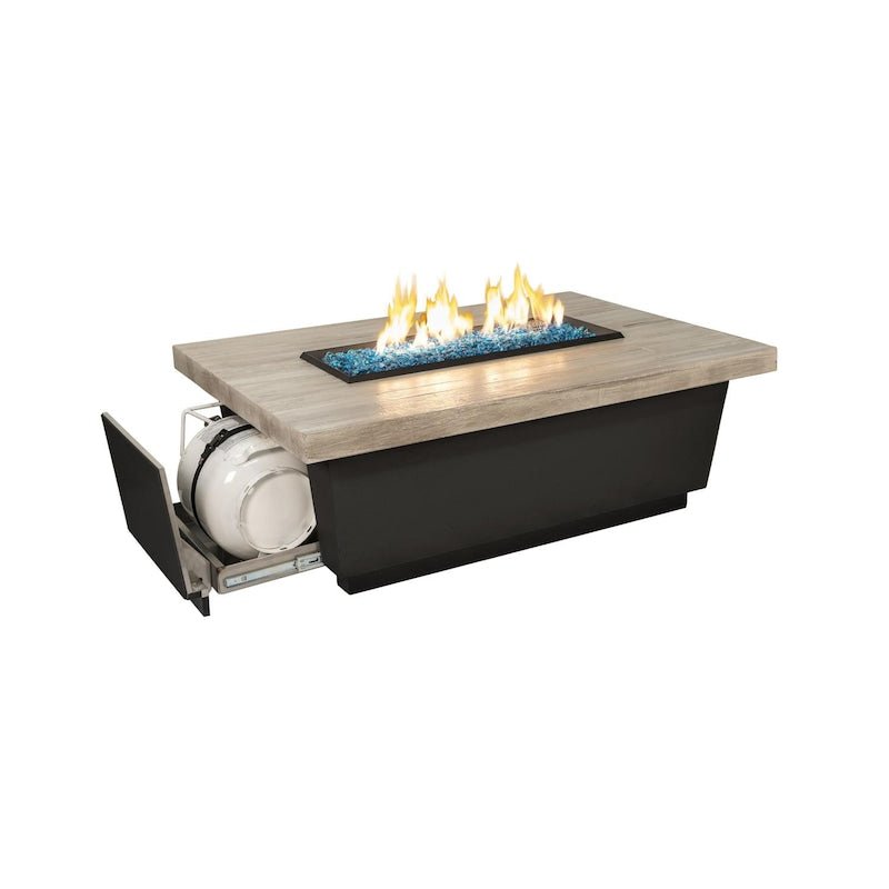American Fyre Designs Contempo LP Select 52-Inch Rectangular Propane Gas Fire Table - Silver... - Sunzout Outdoor Spaces LLC