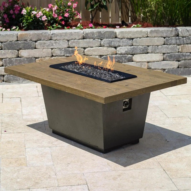American Fyre Designs Cosmopolitan 54-Inch French Barrel Oak Propane Gas Rectangular Firetable... - Sunzout Outdoor Spaces LLC