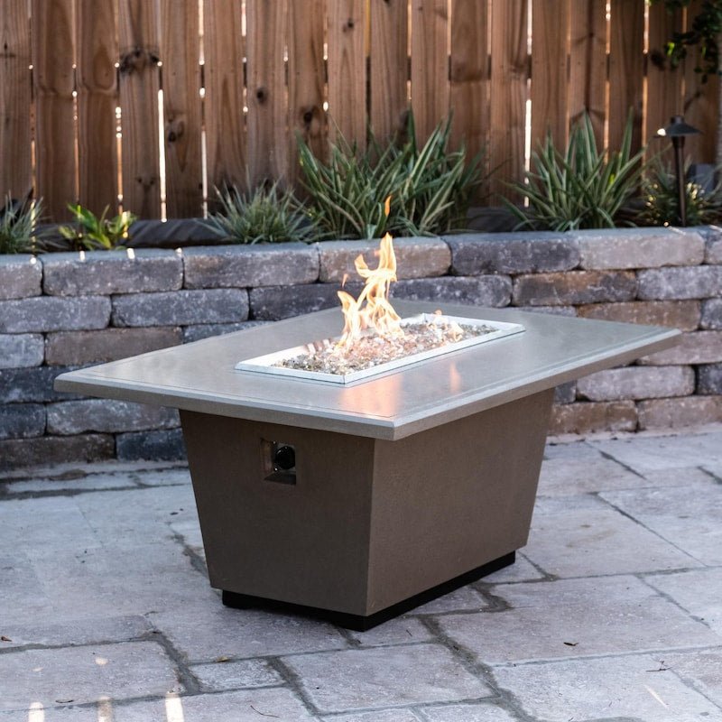 American Fyre Designs Cosmopolitan 54-Inch Rectangular Propane Gas Firetable - Smoke - 635... - Sunzout Outdoor Spaces LLC