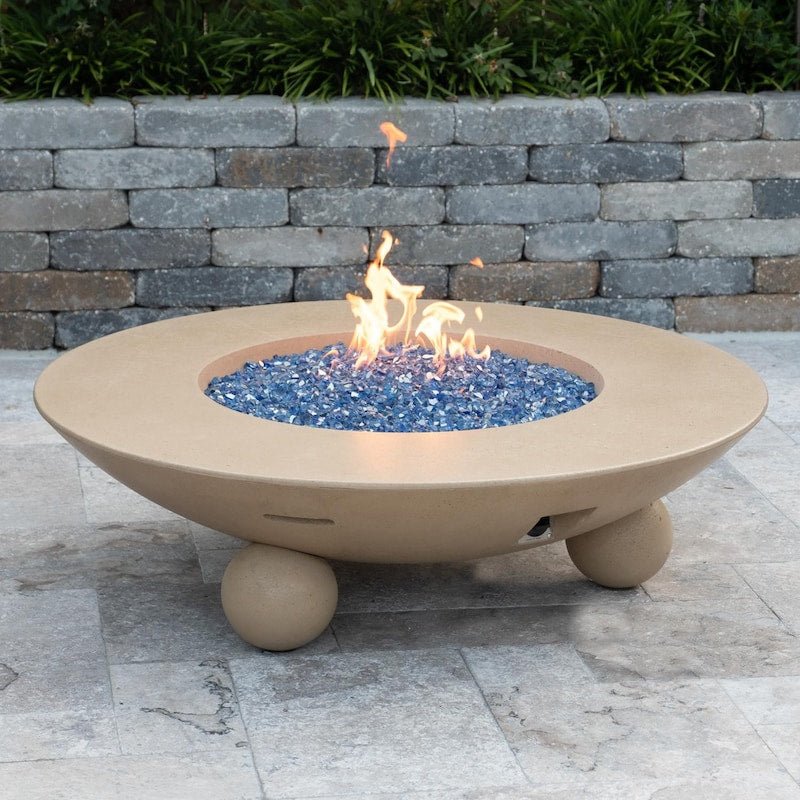 American Fyre Designs Versailles 54-Inch Propane Gas Firetable With Ball Feet - Cafe Blanco... - Sunzout Outdoor Spaces LLC