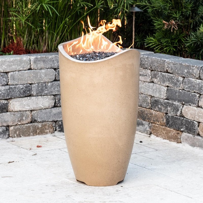 American Fyre Designs Wave 20-Inch Natural Gas Fire Urn - Cafe Blanco - 530-CB-11-M2NC - Sunzout Outdoor Spaces LLC