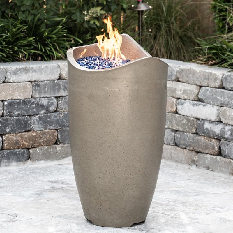American Fyre Designs Wave 20-Inch Propane Gas Fire Urn - Smoke - 530-SM-11-M2PC - Sunzout Outdoor Spaces LLC