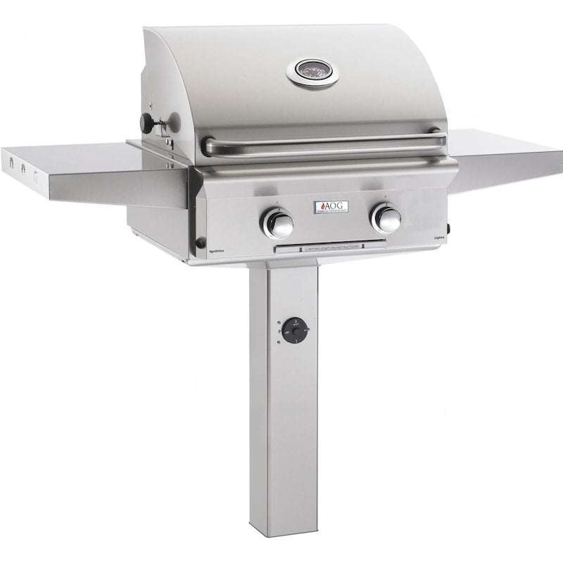 American Outdoor Grill L-Series 24-Inch 2-Burner Natural Gas Grill On In-Ground Post - 24N... - Sunzout Outdoor Spaces LLC