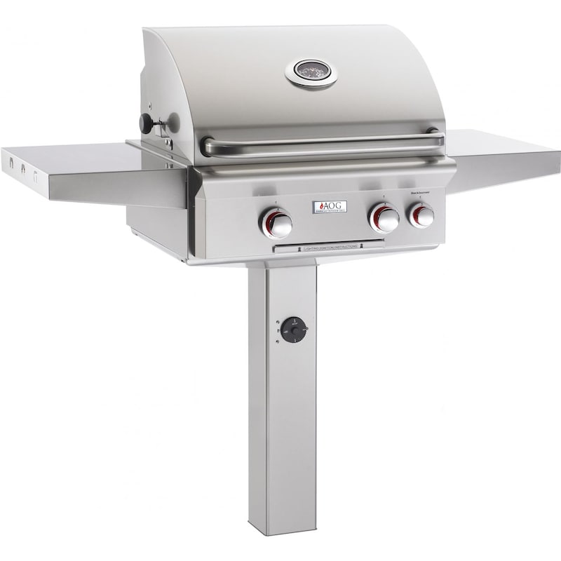 American Outdoor Grill T-Series 24-Inch 2-Burner Natural Gas Grill On In-Ground Post With Rotisserie... - Sunzout Outdoor Spaces LLC
