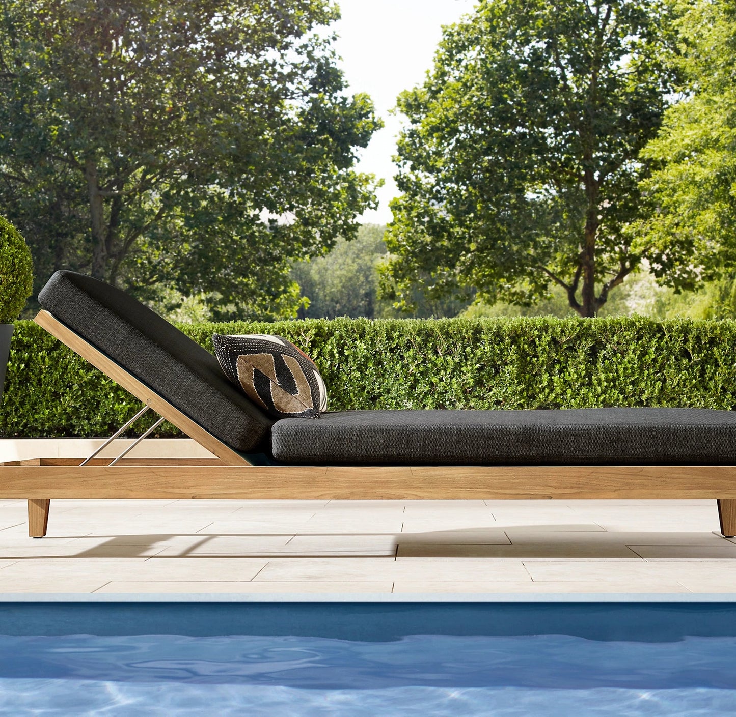 Boca ratan Collection- Outdoor Premium Teak Wood Sun Lounger - Sunzout Outdoor Spaces LLC