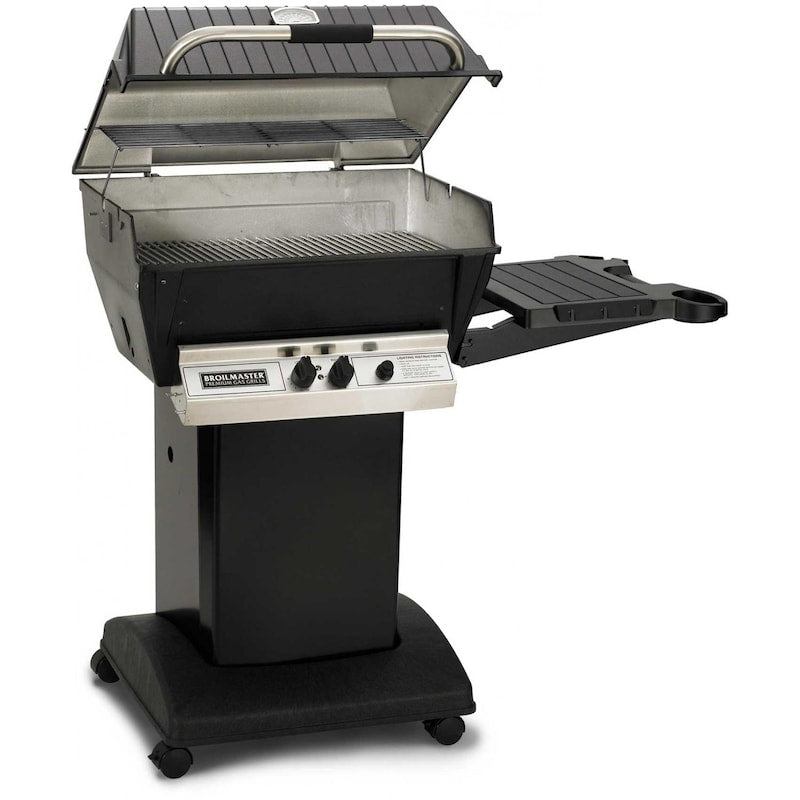 Broilmaster H3 Deluxe Natural Gas Grill On Black Cart With Black Drop Down Side Shelf - Sunzout Outdoor Spaces LLC