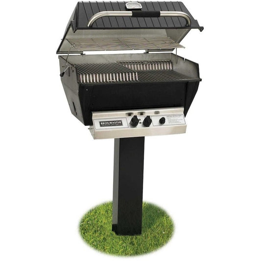 Broilmaster P3-XFN Premium Natural Gas Grill On Black In-Ground Post - Sunzout Outdoor Spaces LLC