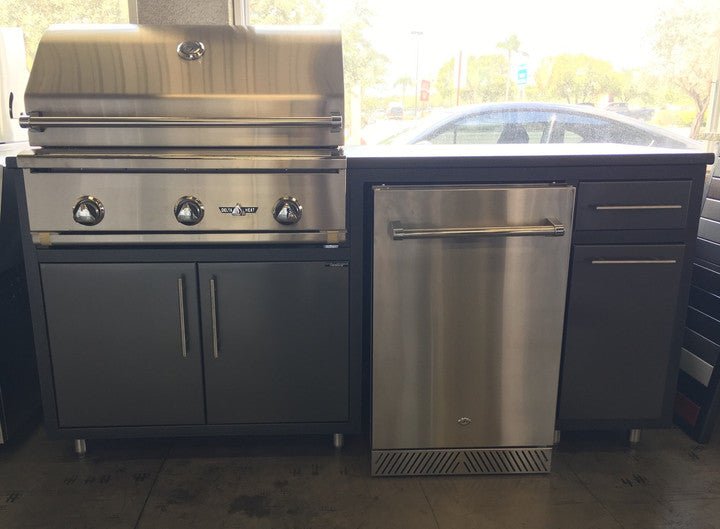 Challenger Designs Coastal Delta Heat 32" Outdoor Kitchen Package with Refrigerator - Sunzout Outdoor Spaces LLC