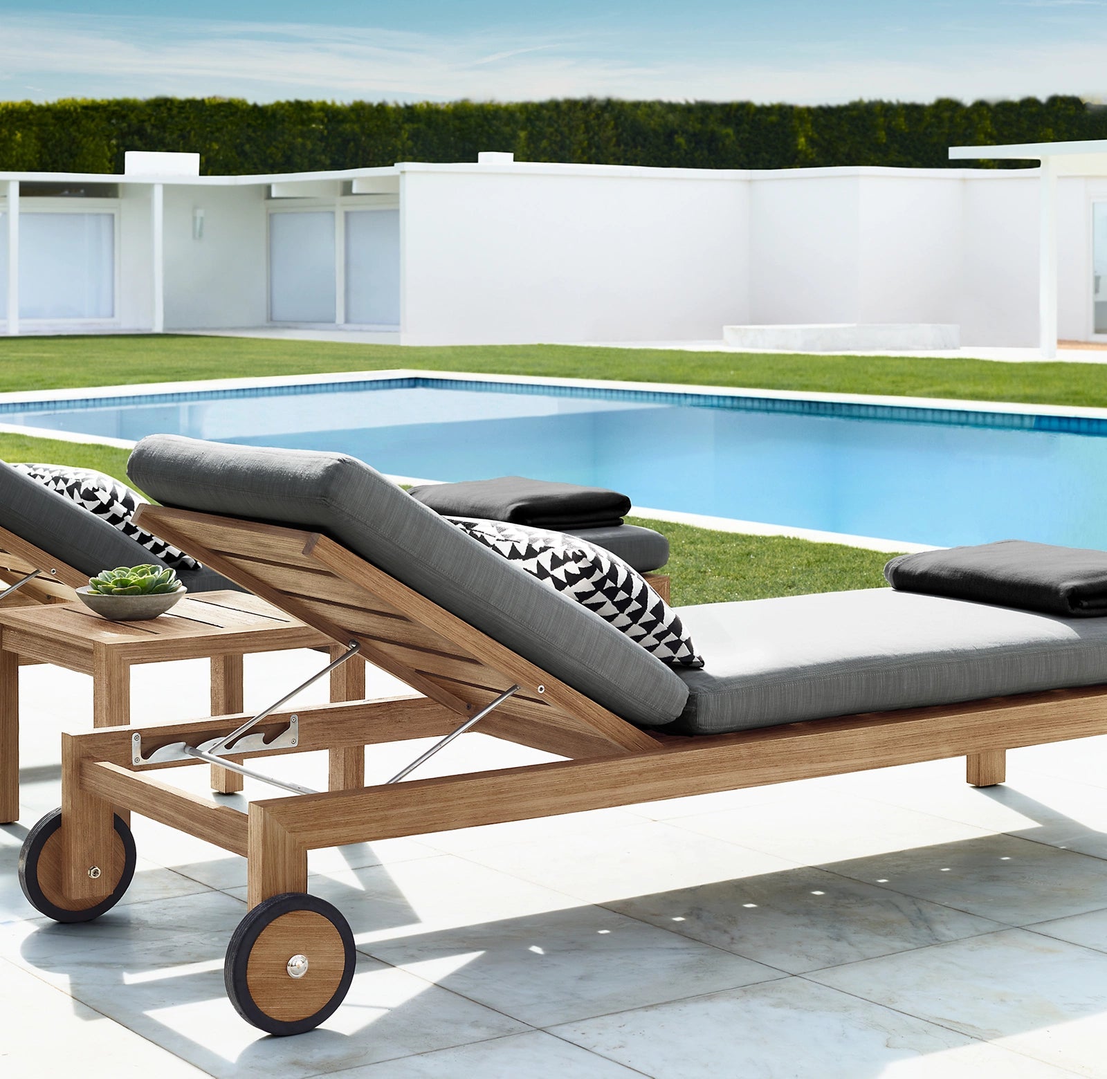 Del Rey Collection-Outdoor Premium Teak Wood Sun Lounger - Sunzout Outdoor Spaces LLC