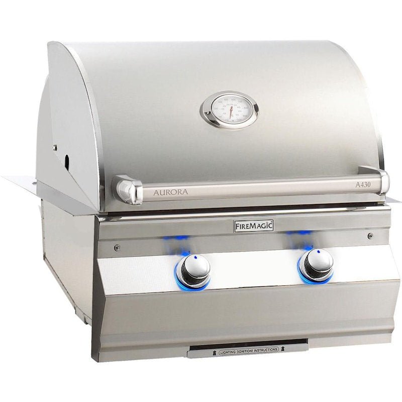 Fire Magic Aurora A430I 24-Inch Built-In Natural Gas Grill With Analog Thermometer - A430I... - Sunzout Outdoor Spaces LLC