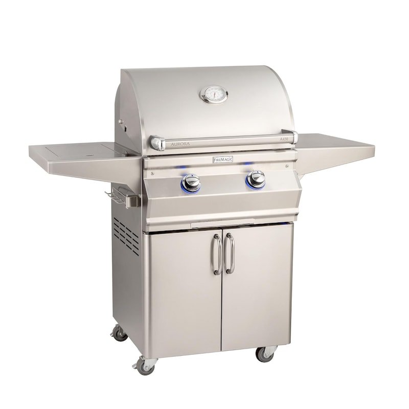 Fire Magic Aurora A430S 24-Inch Propane Gas Grill With Side Burner And Analog Thermometer -... - Sunzout Outdoor Spaces LLC