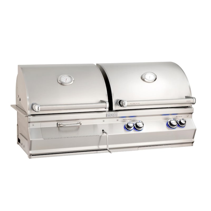 Fire Magic Aurora A830I 46-Inch Built-In Natural Gas & Charcoal Combo Grill With Analog Thermometer... - Sunzout Outdoor Spaces LLC