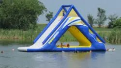 Floating Inflatable Land or Water Park Trampoline with Slide - Sunzout Outdoor Spaces LLC