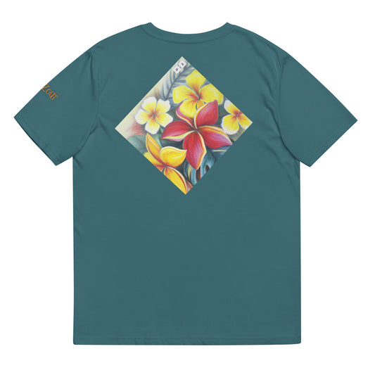 hawaiin Flower Unisex organic cotton t-shirt - Sunzout Outdoor Spaces LLC