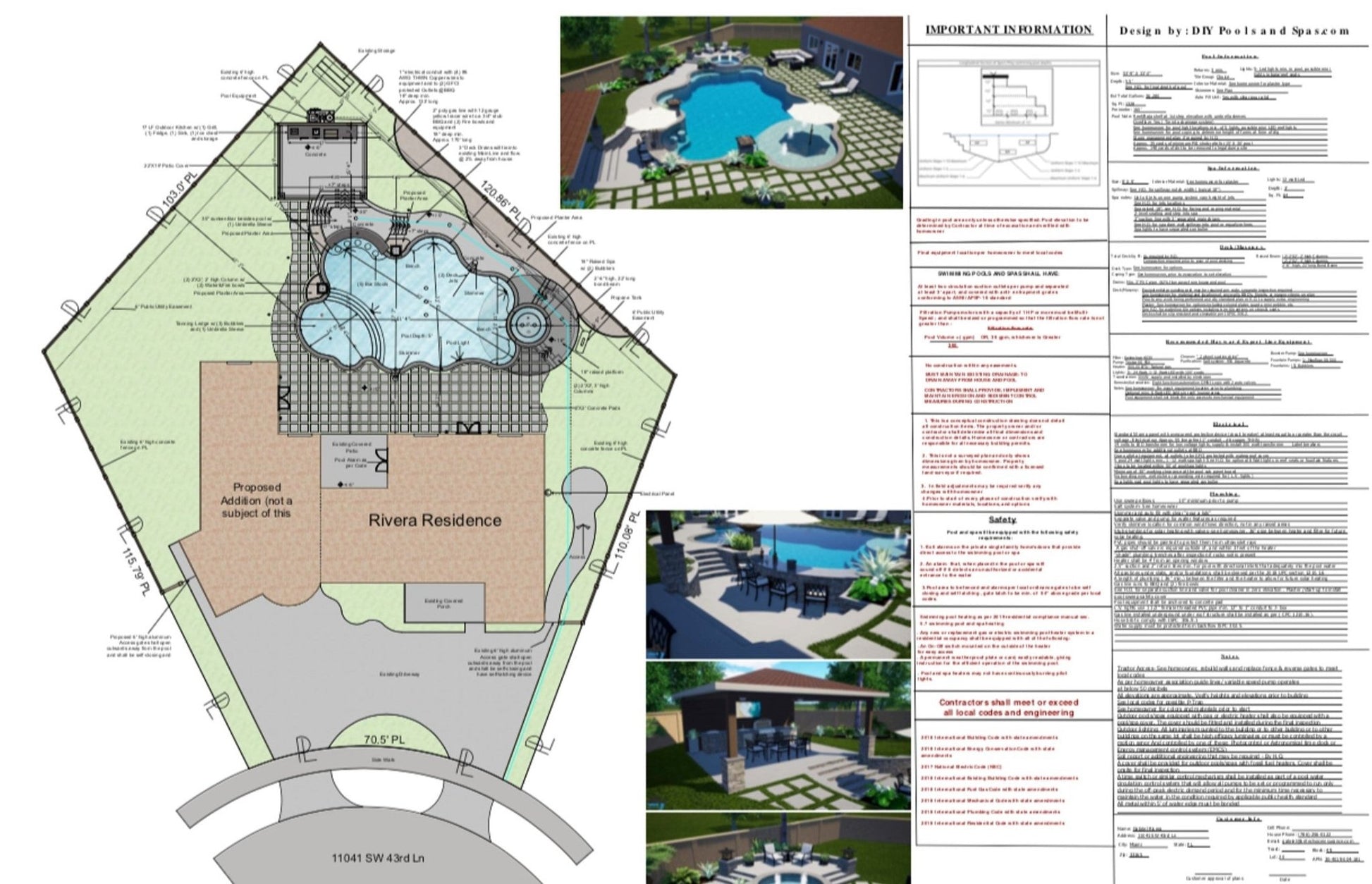 In-Ground Swimming Pool Design and Site Plan - Sunzout Outdoor Spaces LLC