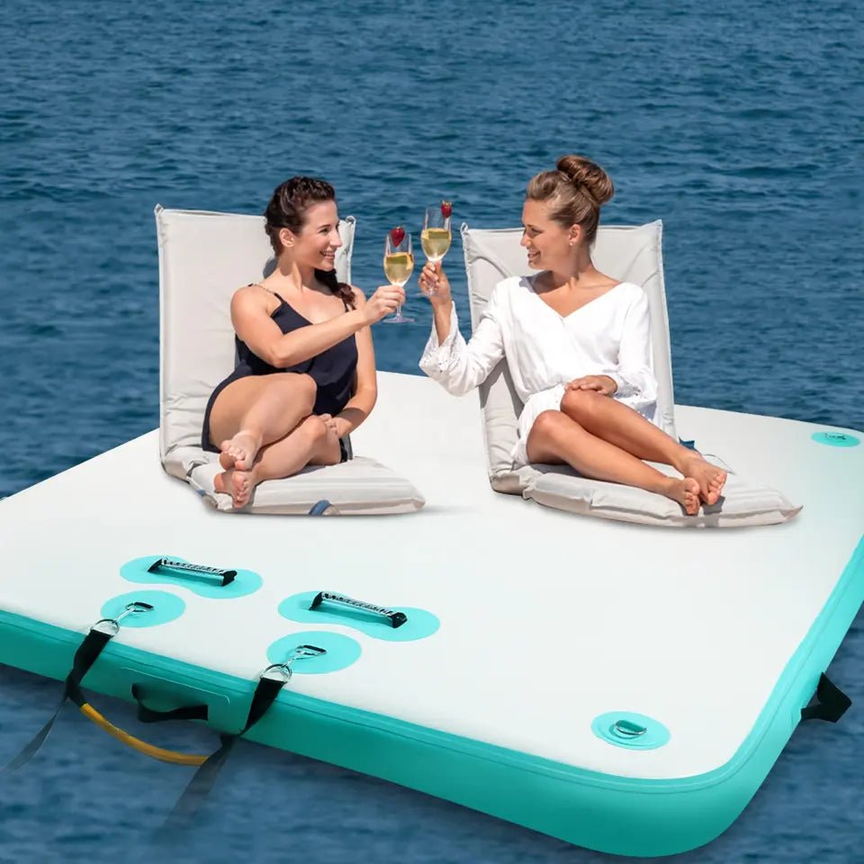 Inflatable Floating Dock with Pump-10Ftx10Ft - Sunzout Outdoor Spaces LLC