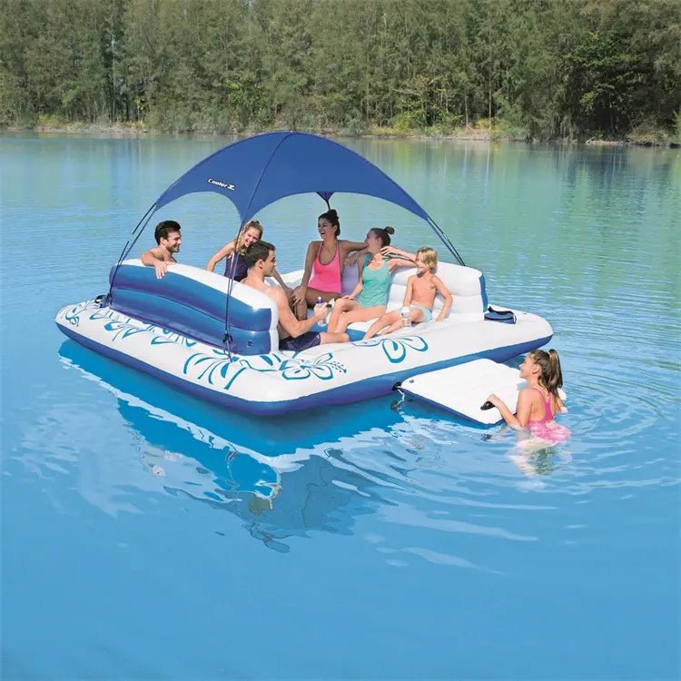 Inflatable Floating Island with Canopy-12' x 10' - Sunzout Outdoor Spaces LLC