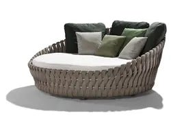 Outdoor All Weather Sun Lounger Day Bed Teslin Ribbon - Sunzout Outdoor Spaces LLC