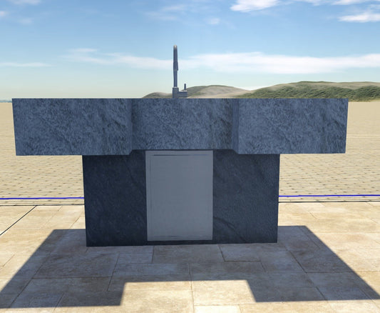 Outdoor Sink Island, Roman Style, DreamCrete Finish, Available in any custom size. Built in Sink with same Finish - Sunzout Outdoor Spaces LLC