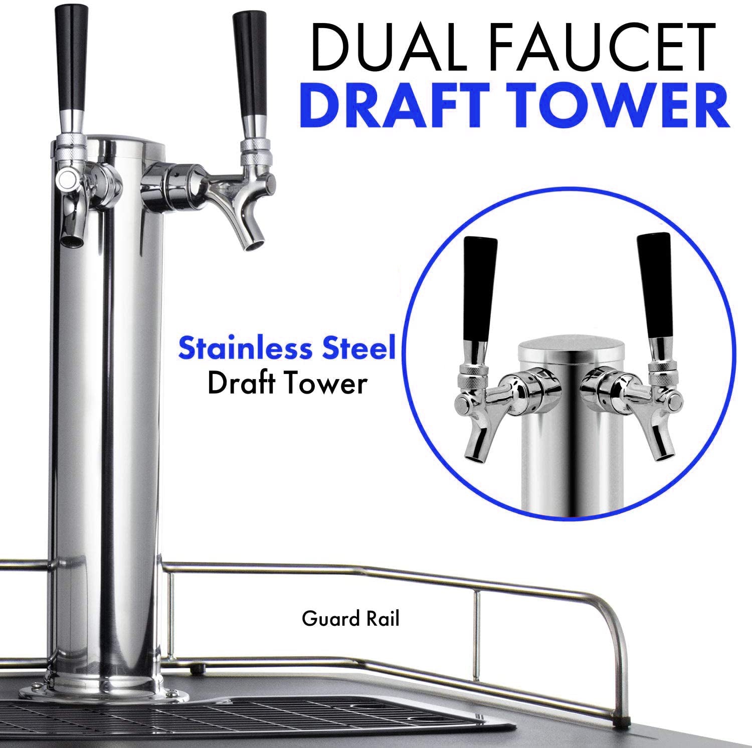 Outdoor Stainless Steel Double Tap Beer Kegerator- Available November 2023 - Sunzout Outdoor Spaces LLC