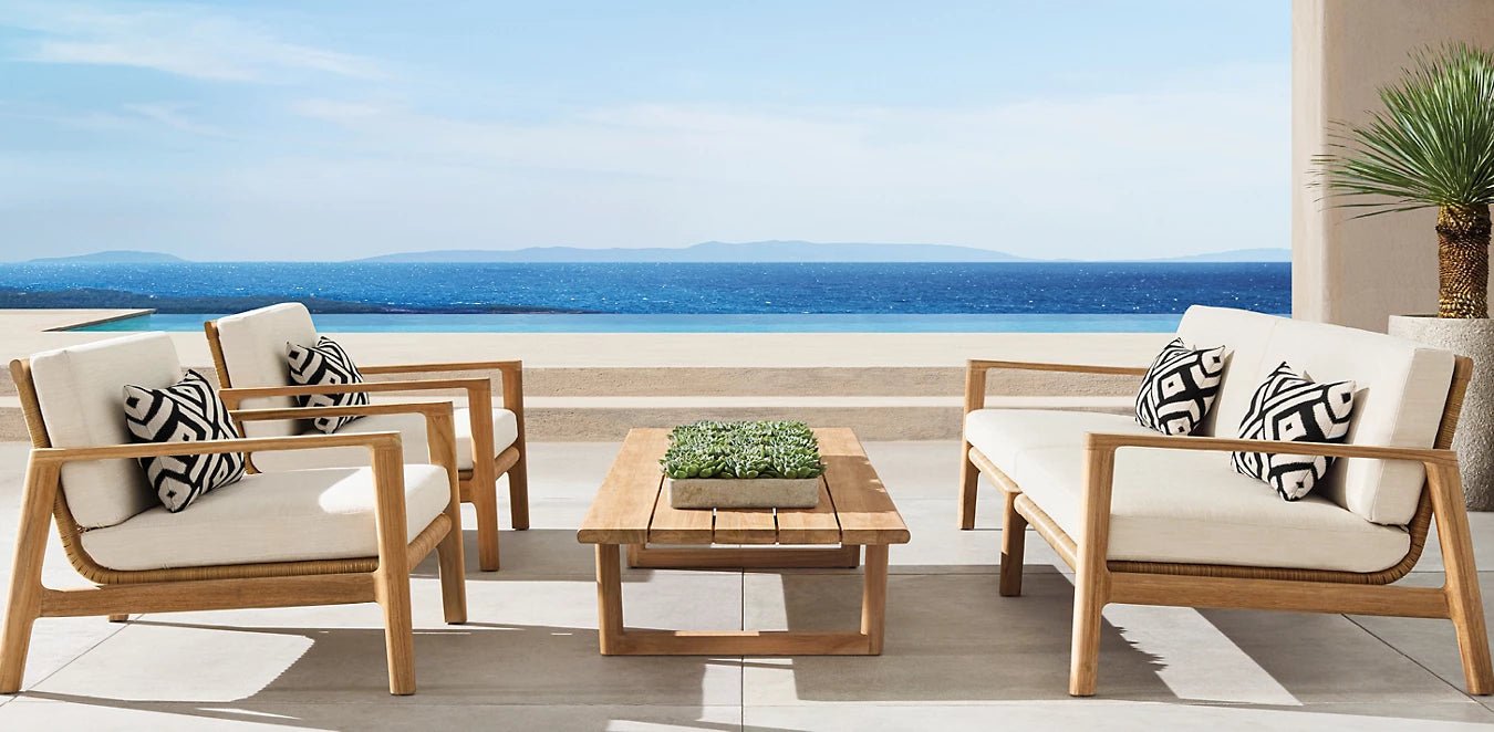 Outdoor Teak and Woven Rattan Furniture - St. Maartin Collection - Sunzout Outdoor Spaces LLC
