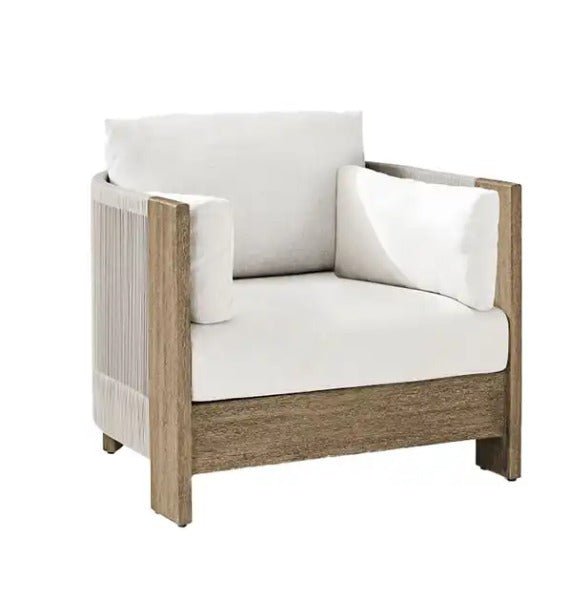 Palm Coast Teak Collection Outdoor All Weather Teak Sofa Set-Rope Design - Sunzout Outdoor Spaces LLC