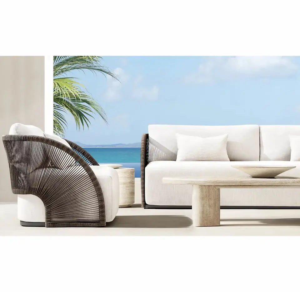 Sag Harbor Wicker Collection. Outdoor All Weather Luxury Complete Sofa Set- Wicker - Sunzout Outdoor Spaces LLC