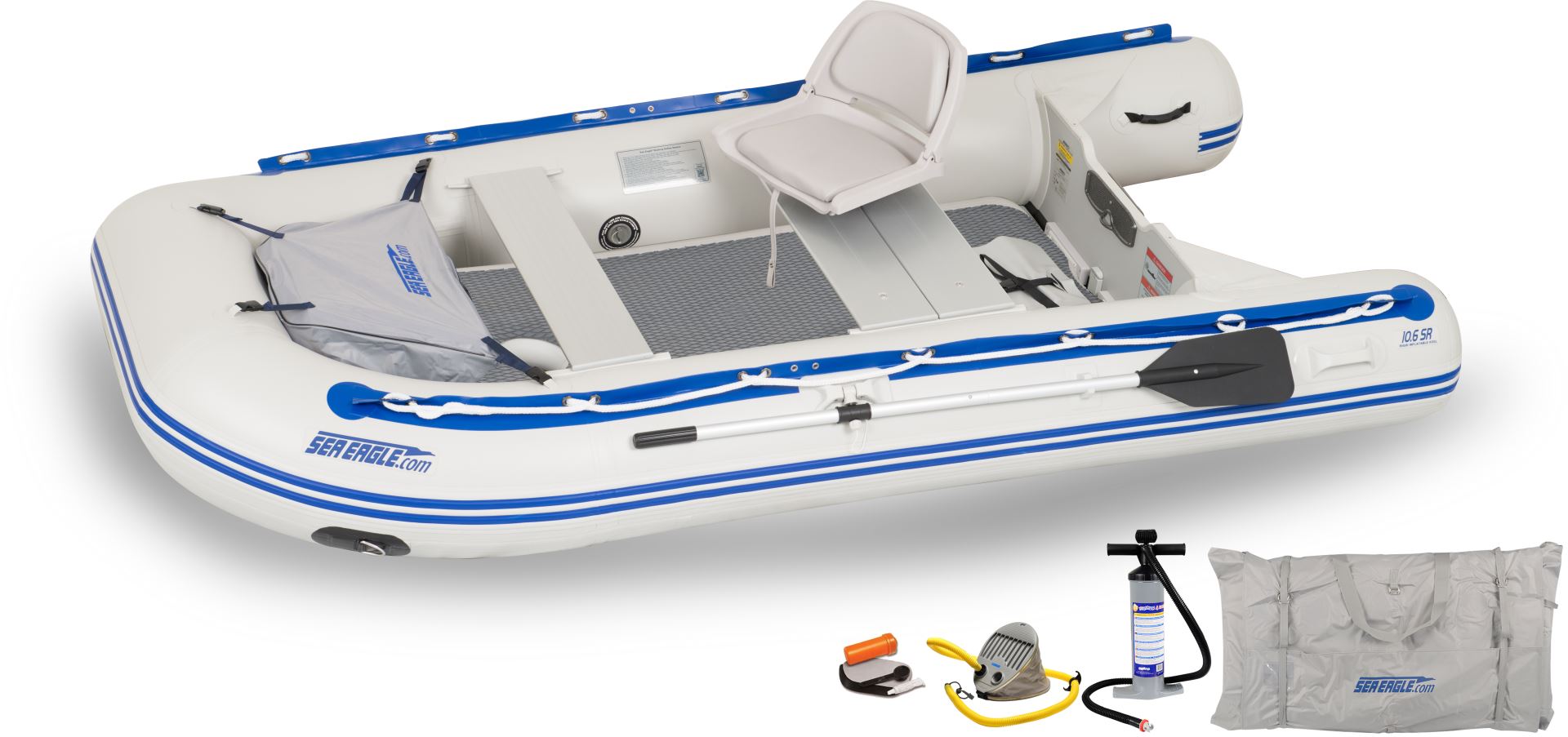 Sea Eagle 10'6' Sport Runabout Inflatable Boat Drop Stitch Swivel Seat Package - Sunzout Outdoor Spaces LLC