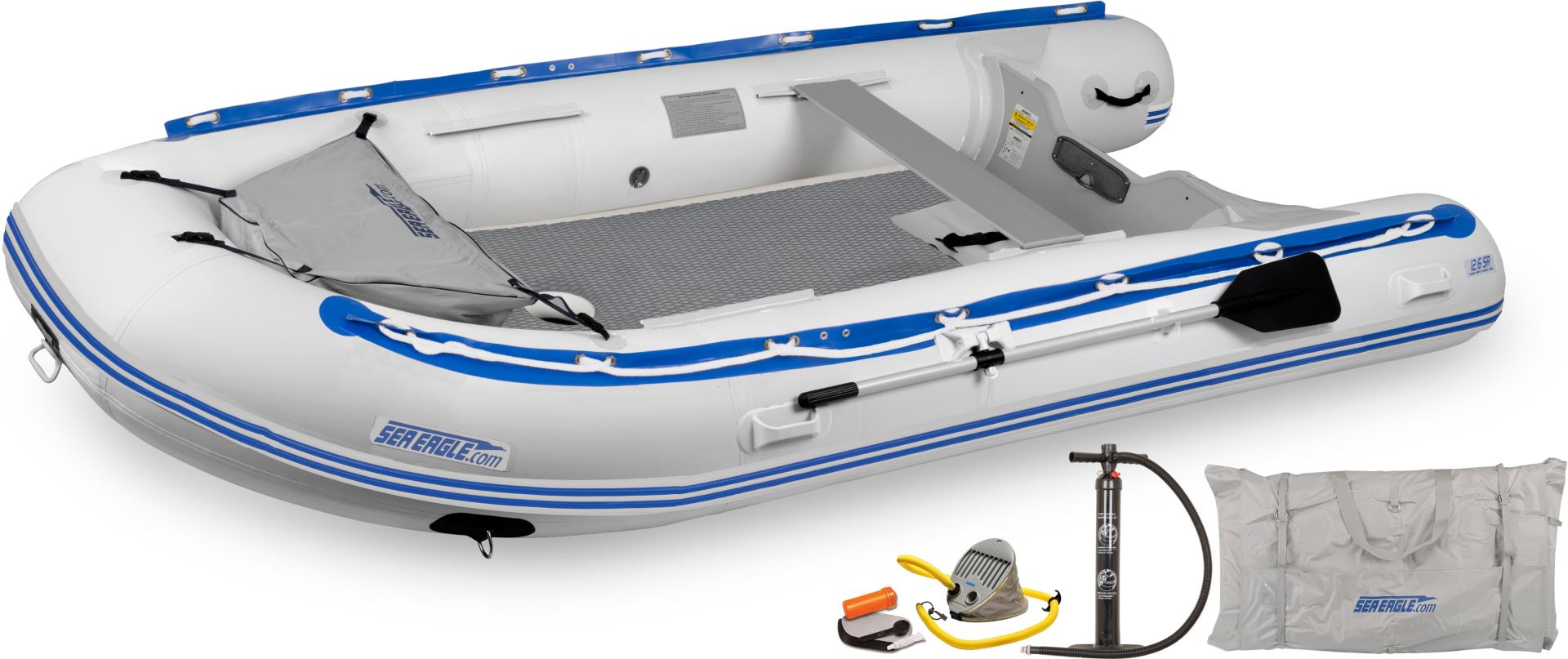 Sea Eagle 12'6" Sport Runabout Inflatable Boat Drop Stitch Deluxe Package - Sunzout Outdoor Spaces LLC
