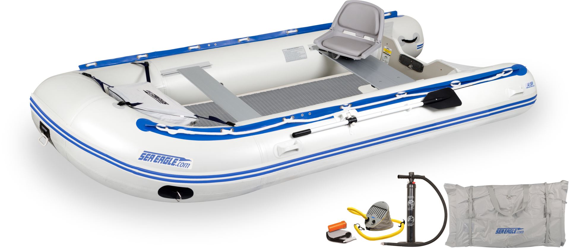 Sea Eagle 14' Sport Runabout Inflatable Boat Drop Stitch Swivel Seat Package - Sunzout Outdoor Spaces LLC