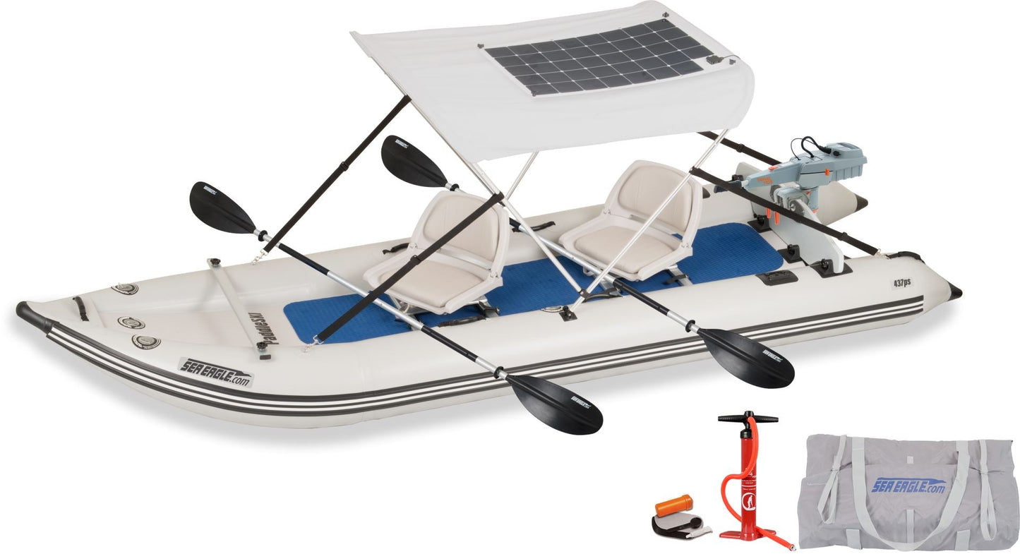 Sea Eagle 437PS PaddleSki Inflatable Boat Torqeedo / Solar Package - Sunzout Outdoor Spaces LLC