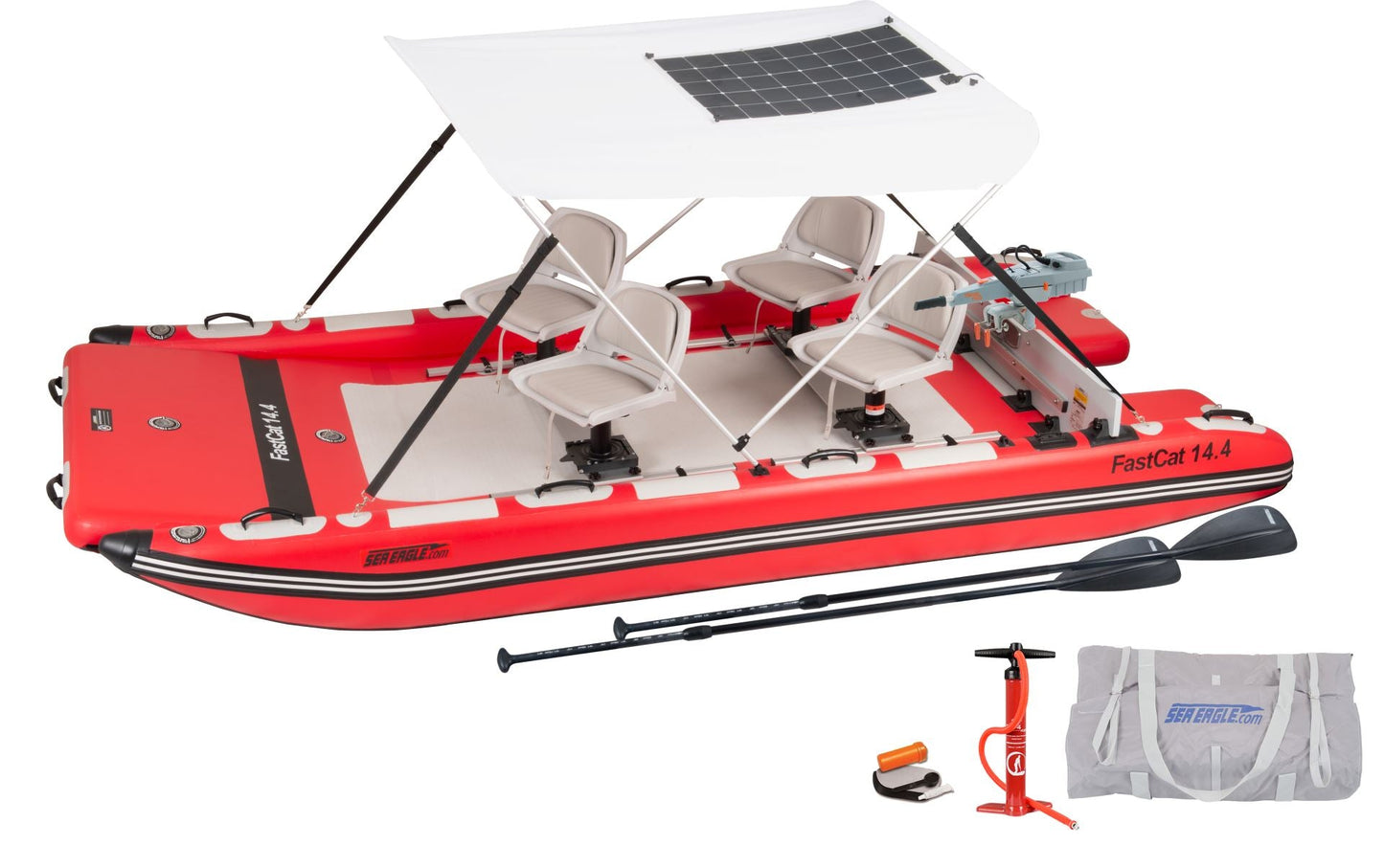 Sea Eagle FastCat 14 Catamaran Inflatable Boat Torqeedo Solar Package