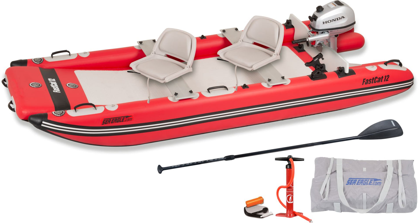 Sea Eagle FastCat12 Catamaran Inflatable Boat Honda Motor Package