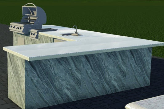 Slate-Lite Outdoor Kitchens Exclusively by Home360- Designer Brendan Hall Any size or Configuration. Ready to Assemble Shipped Nationwide